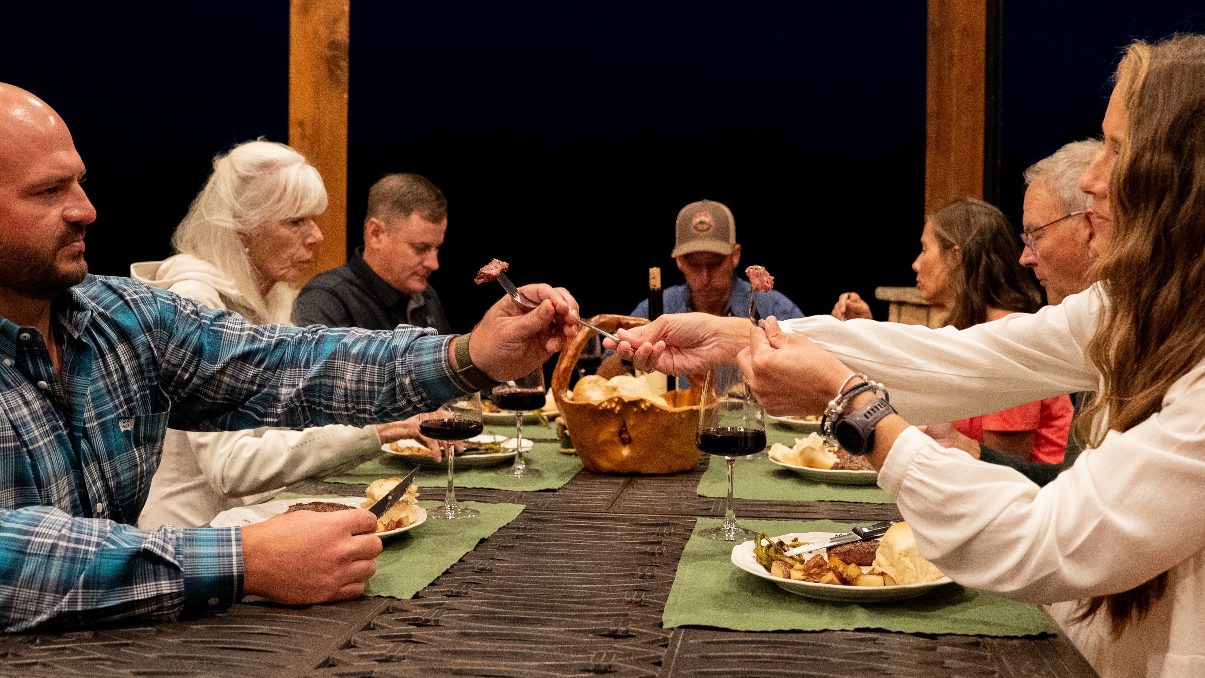 Family cooking together in kitchen